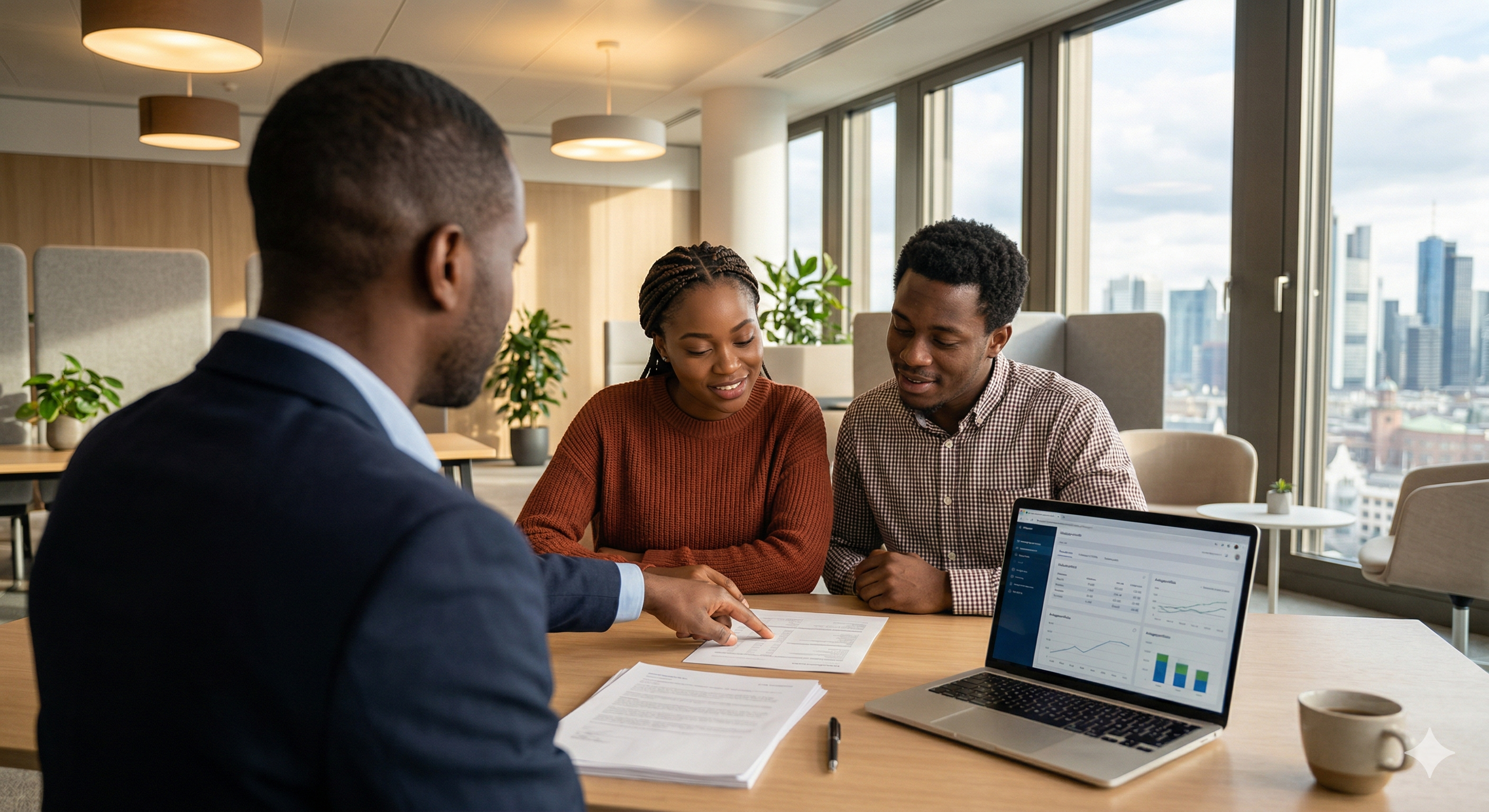 Advisor with clients